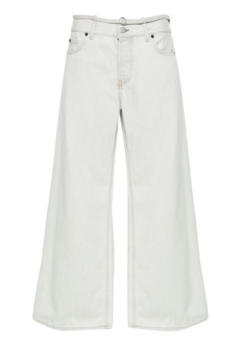 Blue logo-appliqué wide-leg jeans Acne - women